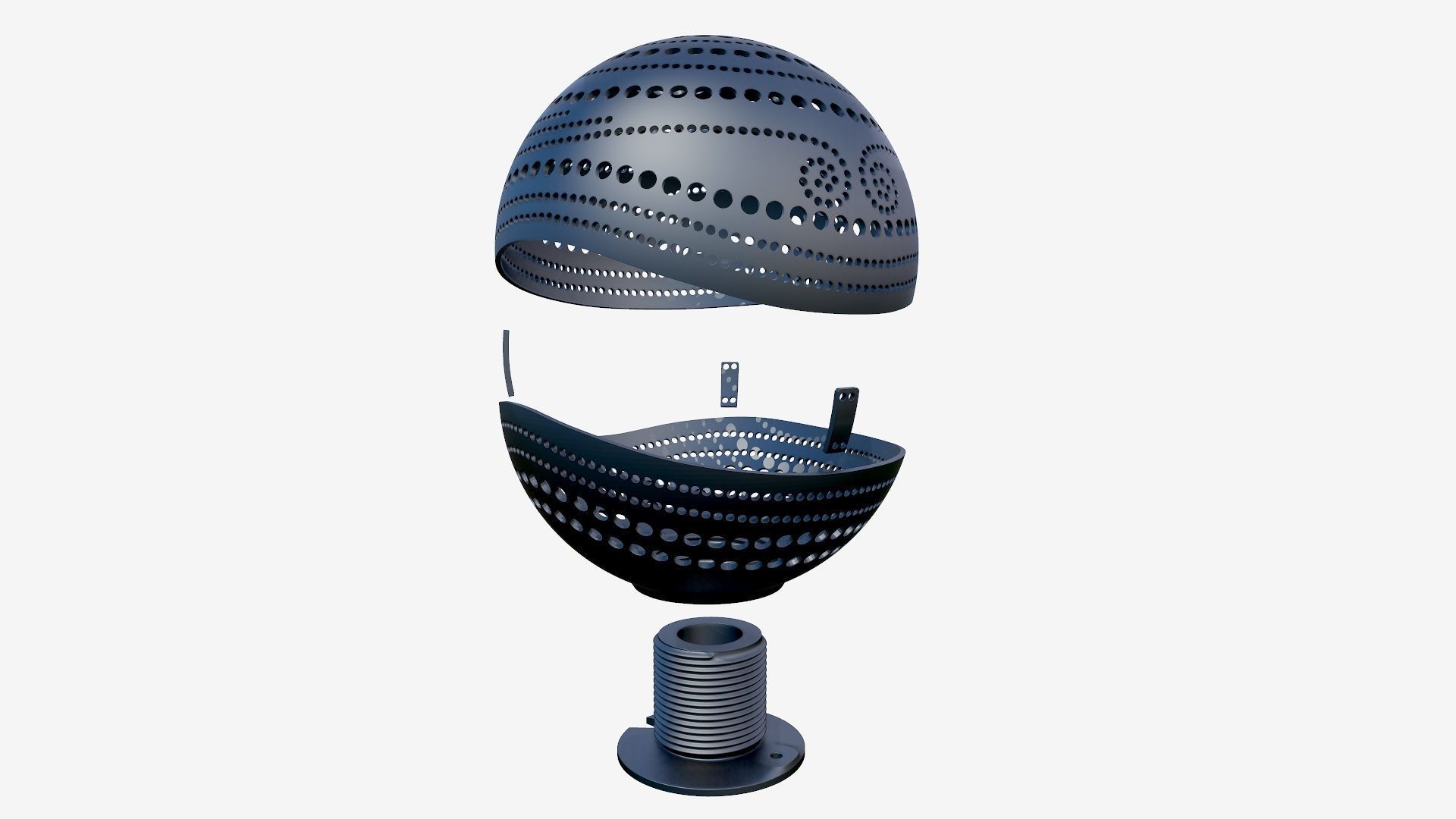 Spherical wall lamp 3D print model_9