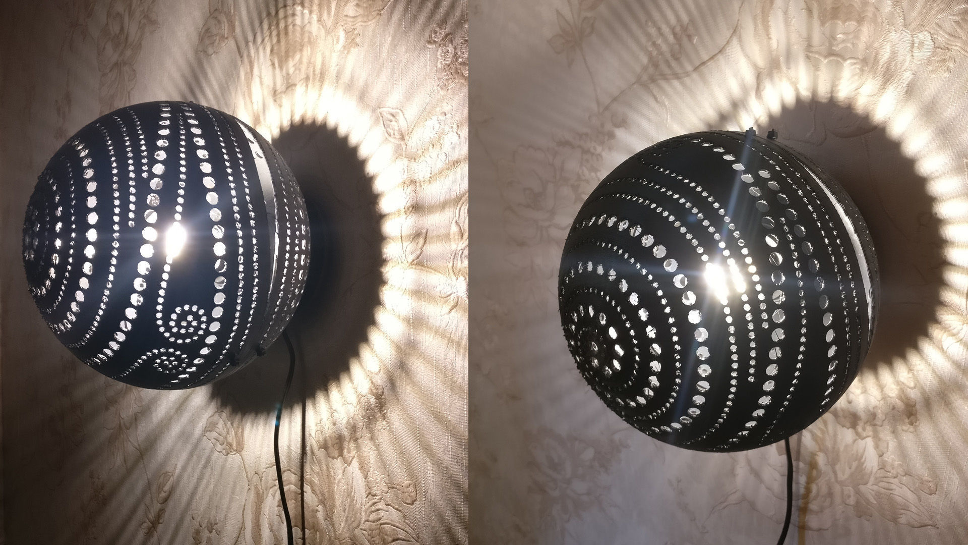 Spherical wall lamp 3D print model_2
