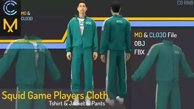 Squid game players cloth  3D model