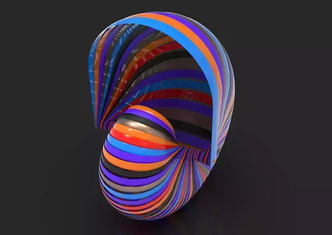 shellstream colorful spiral shell 3D print model