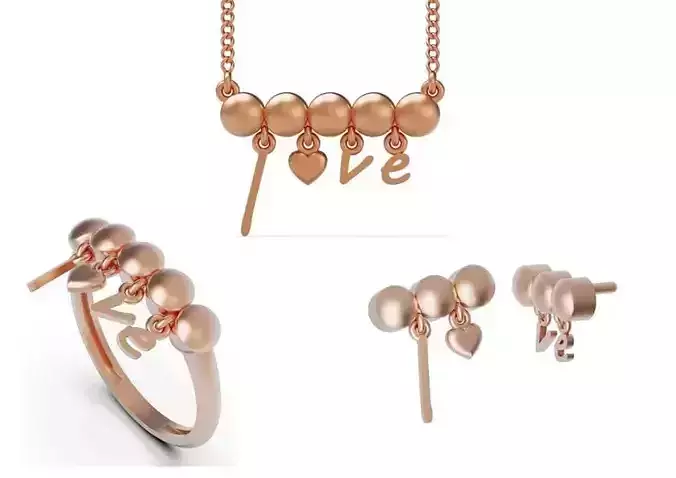 Collection Love gold ring with three balls