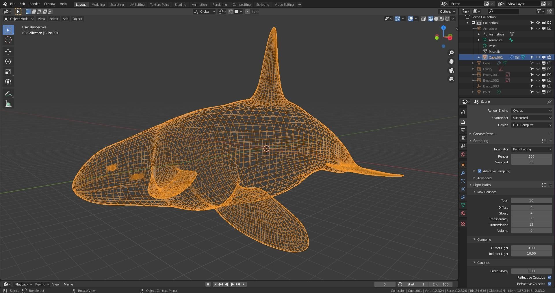 Killer Whale - Low-poly 3D model Free low-poly 3D model_4
