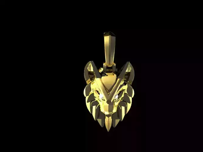 Wolf pendant 24x11mm 3D print model