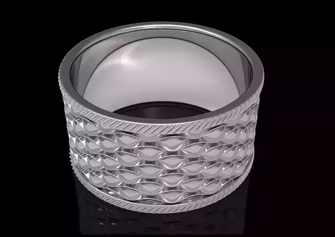 ringstone silver ring with diamonds 3D print model
