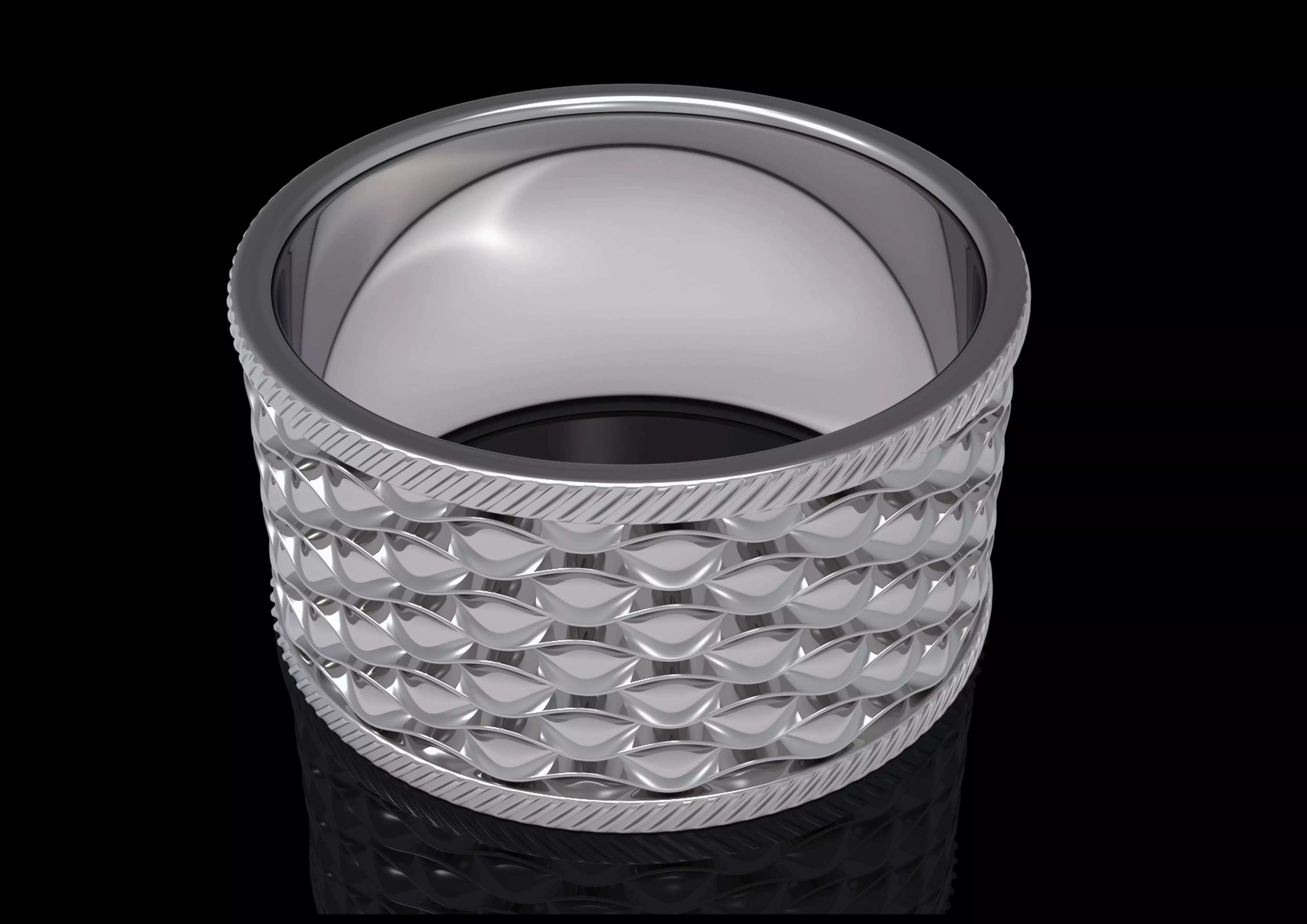 ringstone silver ring with diamonds 3D print model_0
