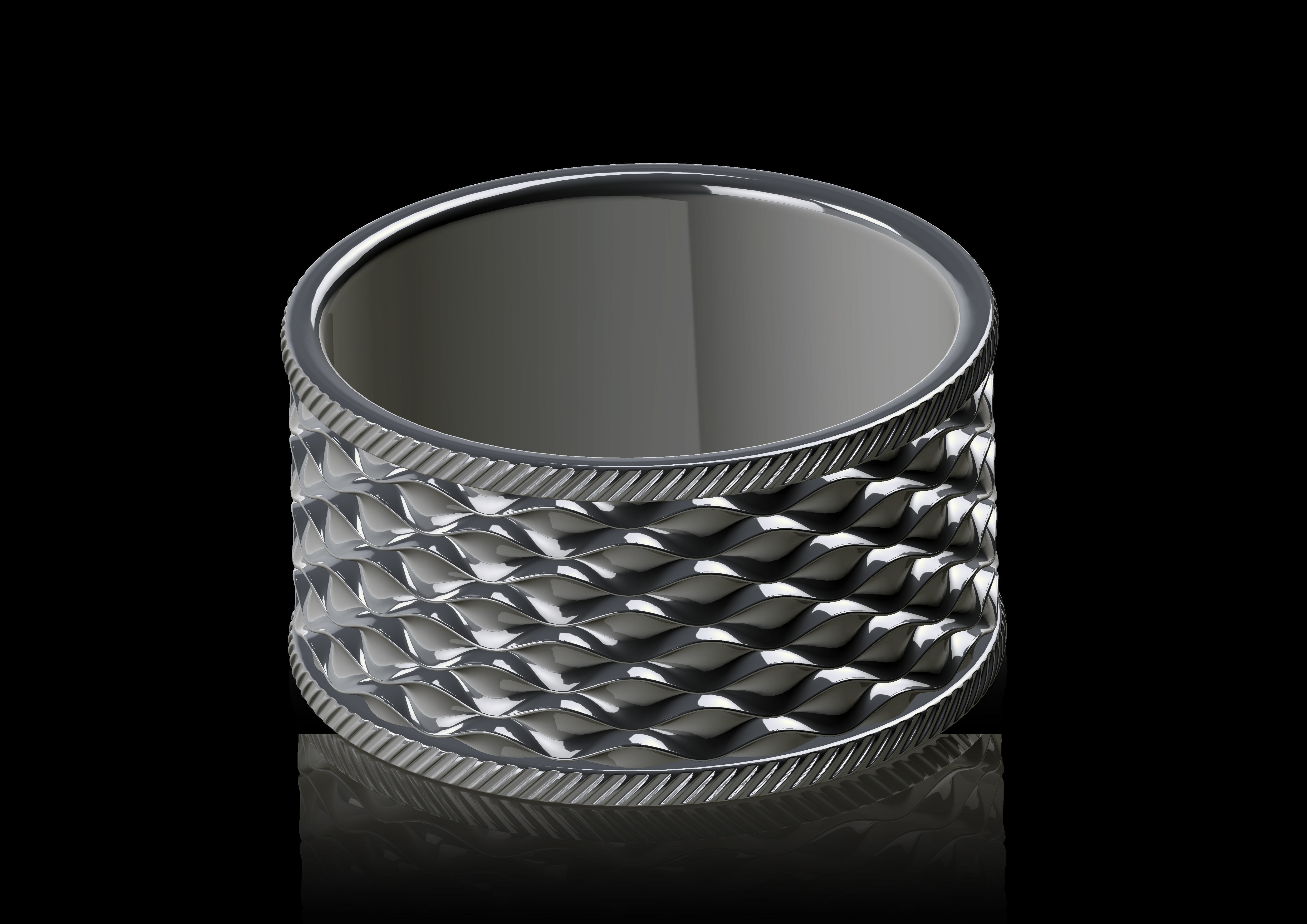 ringstone silver ring with diamonds 3D print model_2
