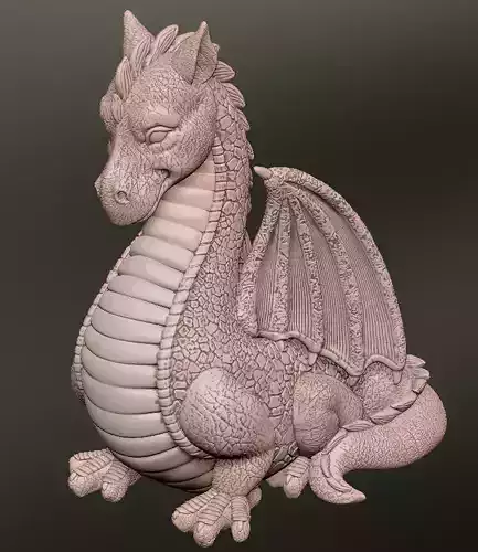 Grey Winged Dragon Garden Figure 3D print model