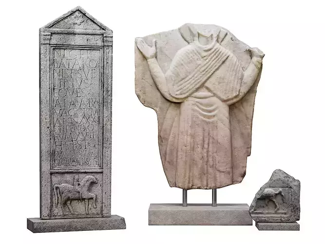 Roman tombstones and marble relief