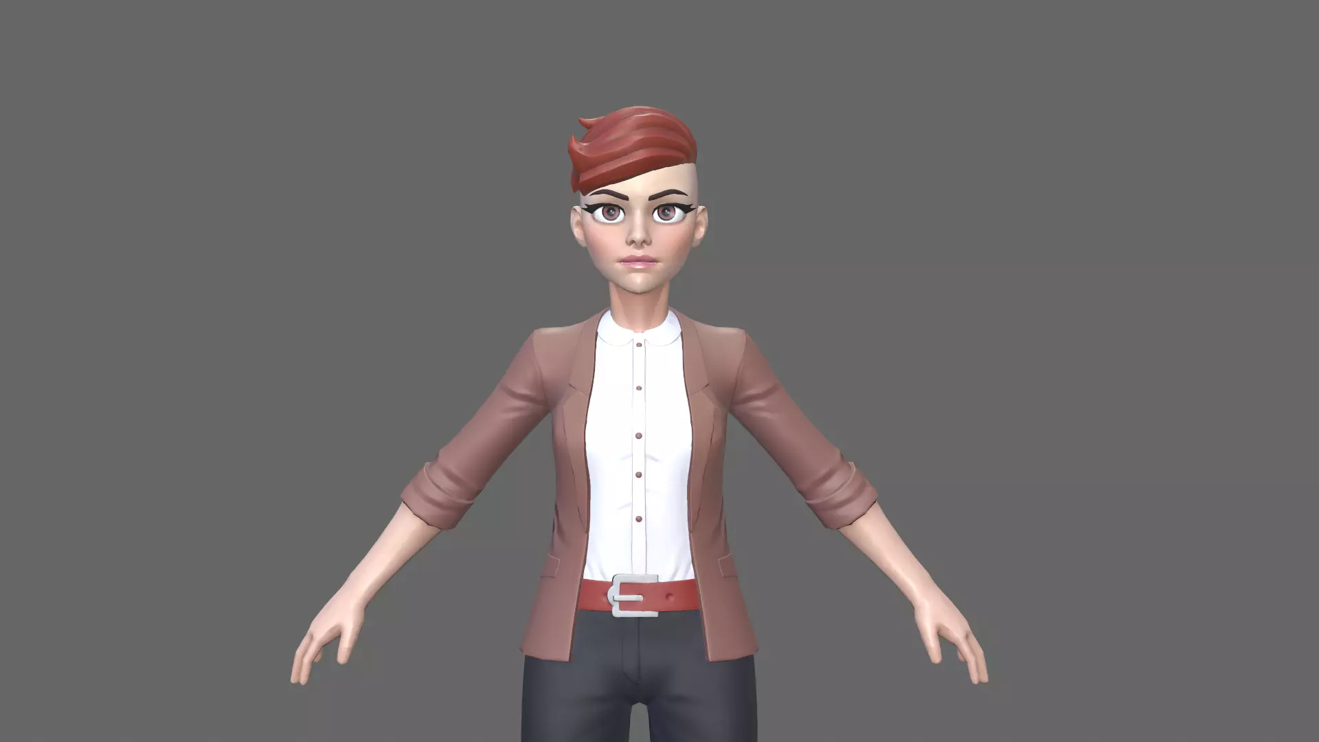 Stylized Character girl Low-poly 3D model