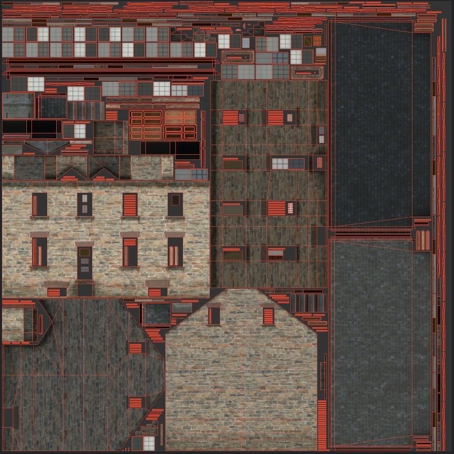 Stone house Low-poly 3D model_10