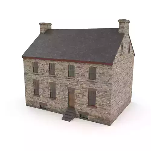 Stone house Low-poly 3D model