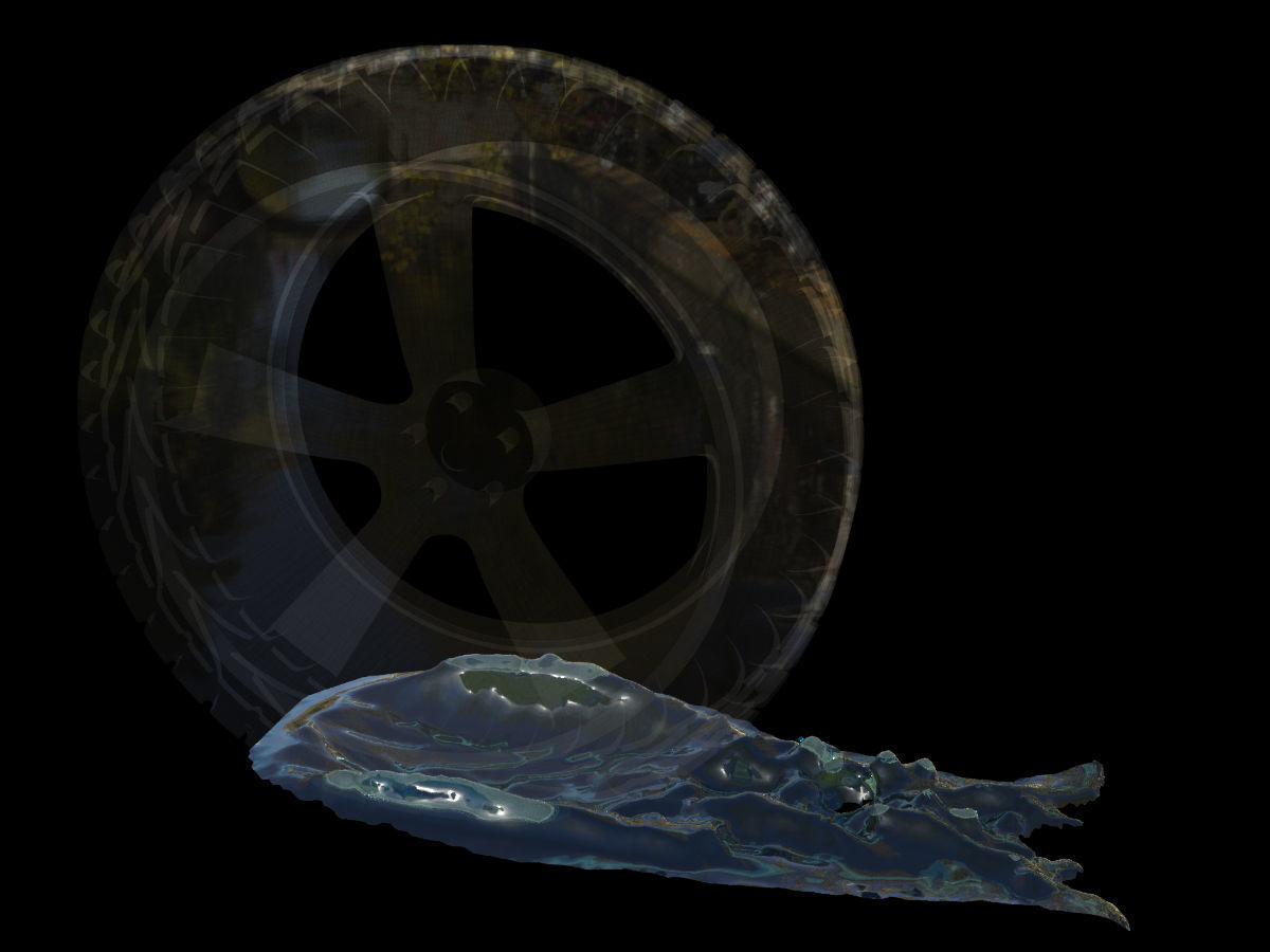 car wheel water splash set 2 3D model_5