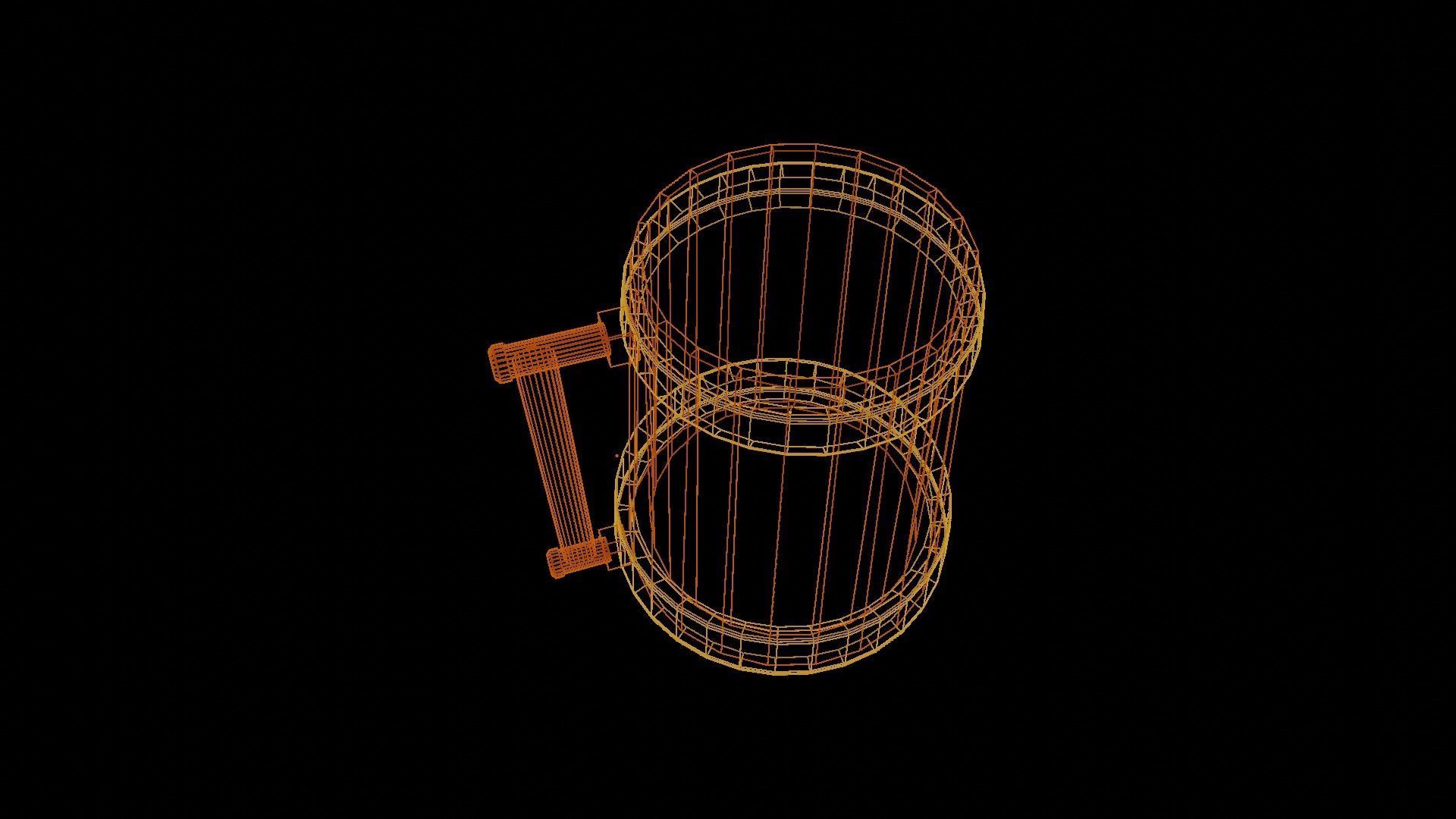 Beer Mug Low-poly 3D model_10