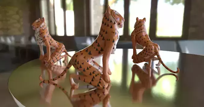 Tiger woman PRB LOWPOLY and 3D-print ready 3D print model