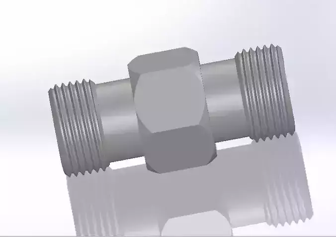 threaded male connector 3D print model