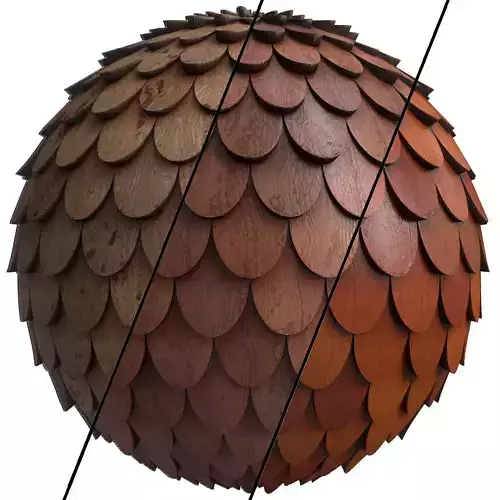 Roof Tile Materials 17- By 3 color Pbr By Sbsar 4k