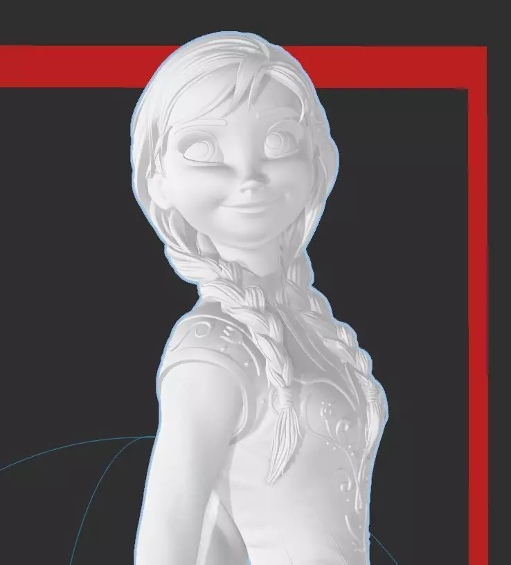 DISNEY FROZEN - ANNA - HI RES 3D PRINT FILE 3D print model_0