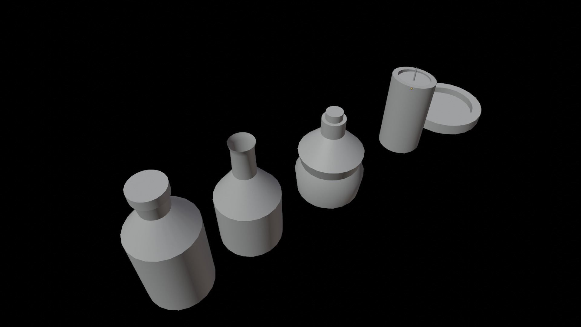 Beverage Bottle and Candle Low-poly 3D model_12