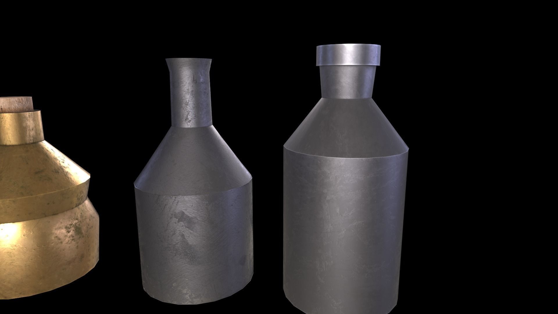 Beverage Bottle and Candle Low-poly 3D model_4