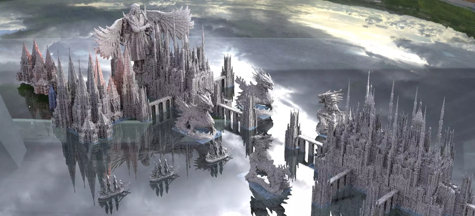 Dracula Winter ocean Castle Kit bash 3D model_0