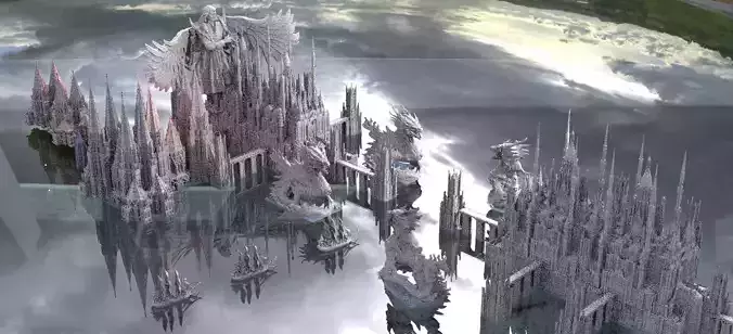Dracula Winter ocean Castle Kit bash 3D model