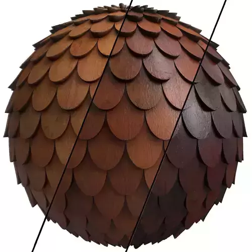 Roof Tile Materials 19- By 3 color Pbr By Sbsar 4k