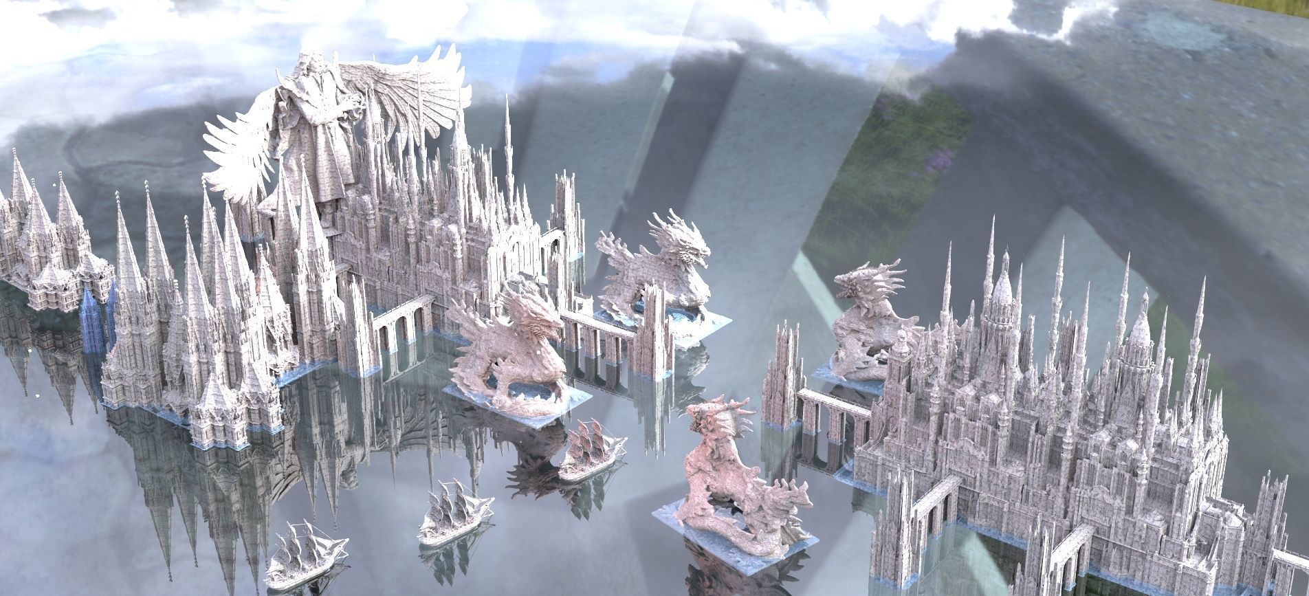 Dragon Castle of Vampires Kit bash  3D model_2