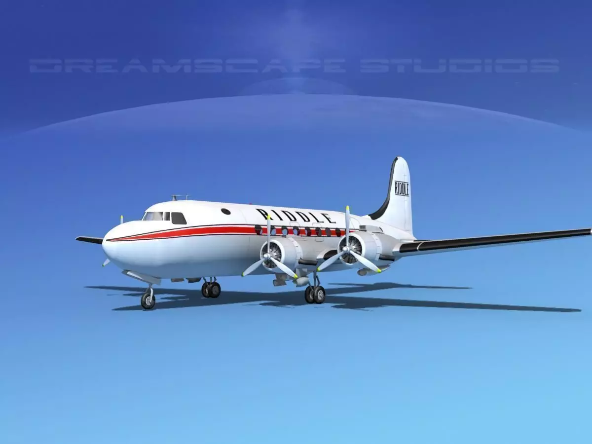 Douglas DC-4 Riddle Airlines 3D model_0