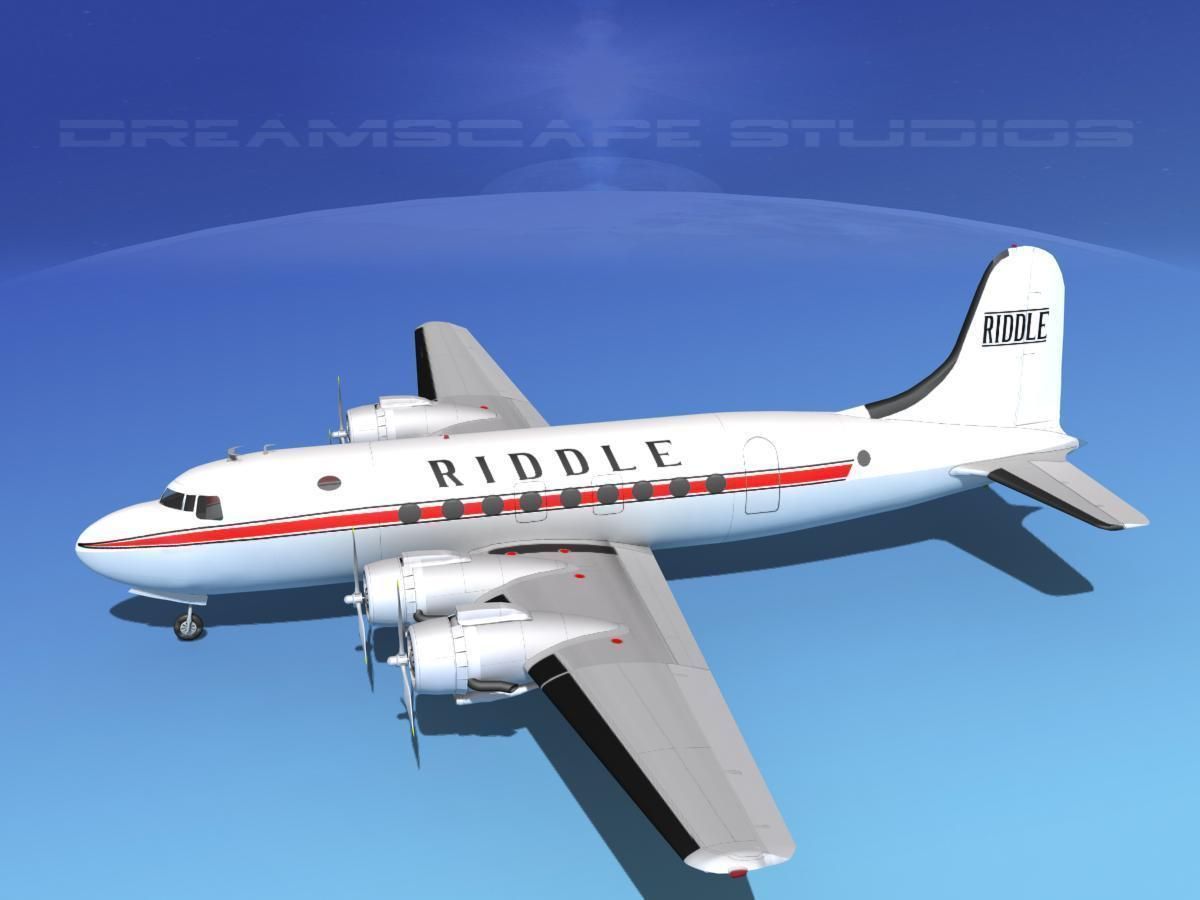 Douglas DC-4 Riddle Airlines 3D model_9