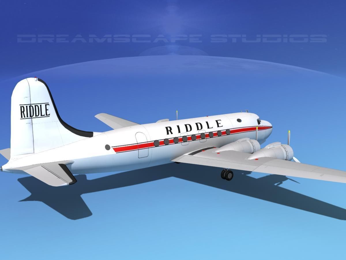 Douglas DC-4 Riddle Airlines 3D model_5