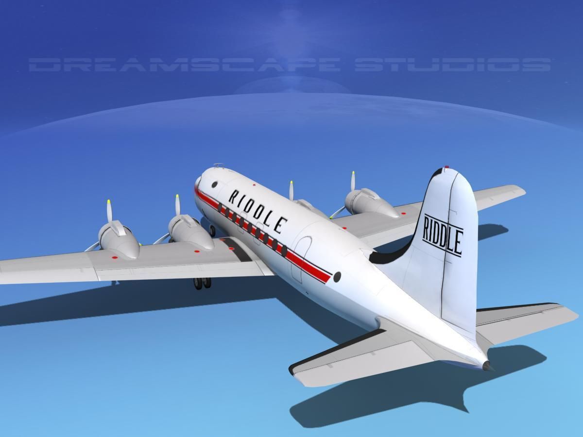 Douglas DC-4 Riddle Airlines 3D model_7
