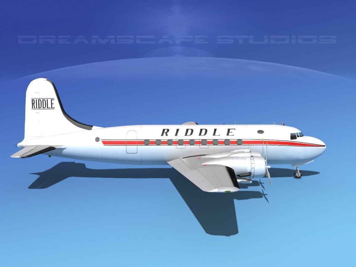 Douglas DC-4 Riddle Airlines 3D model_4
