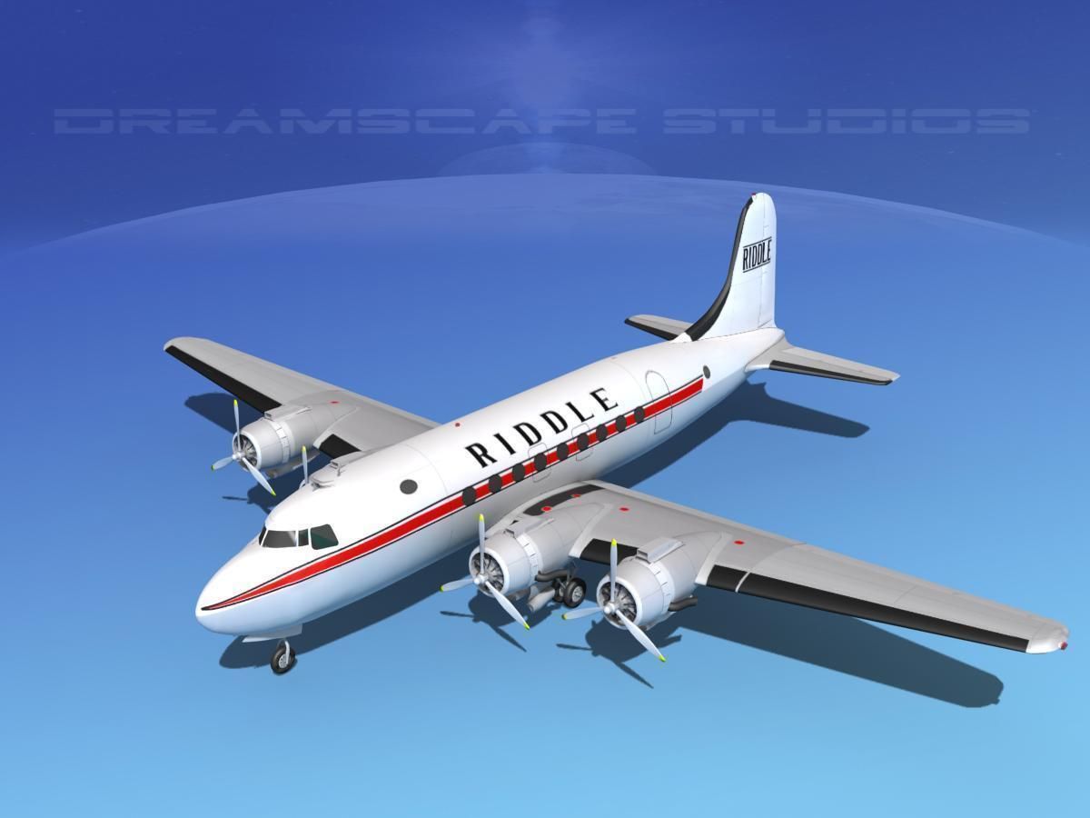 Douglas DC-4 Riddle Airlines 3D model_10