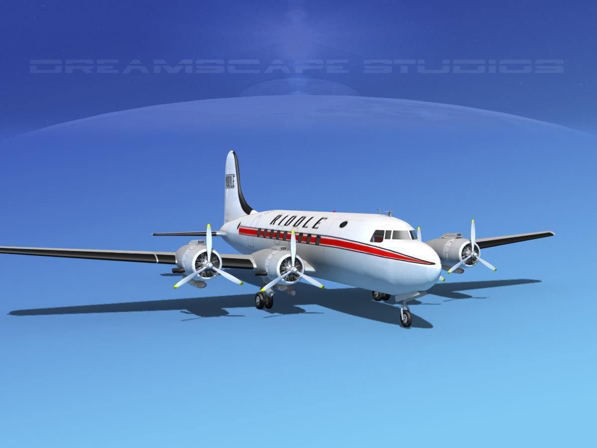 Douglas DC-4 Riddle Airlines 3D model_2