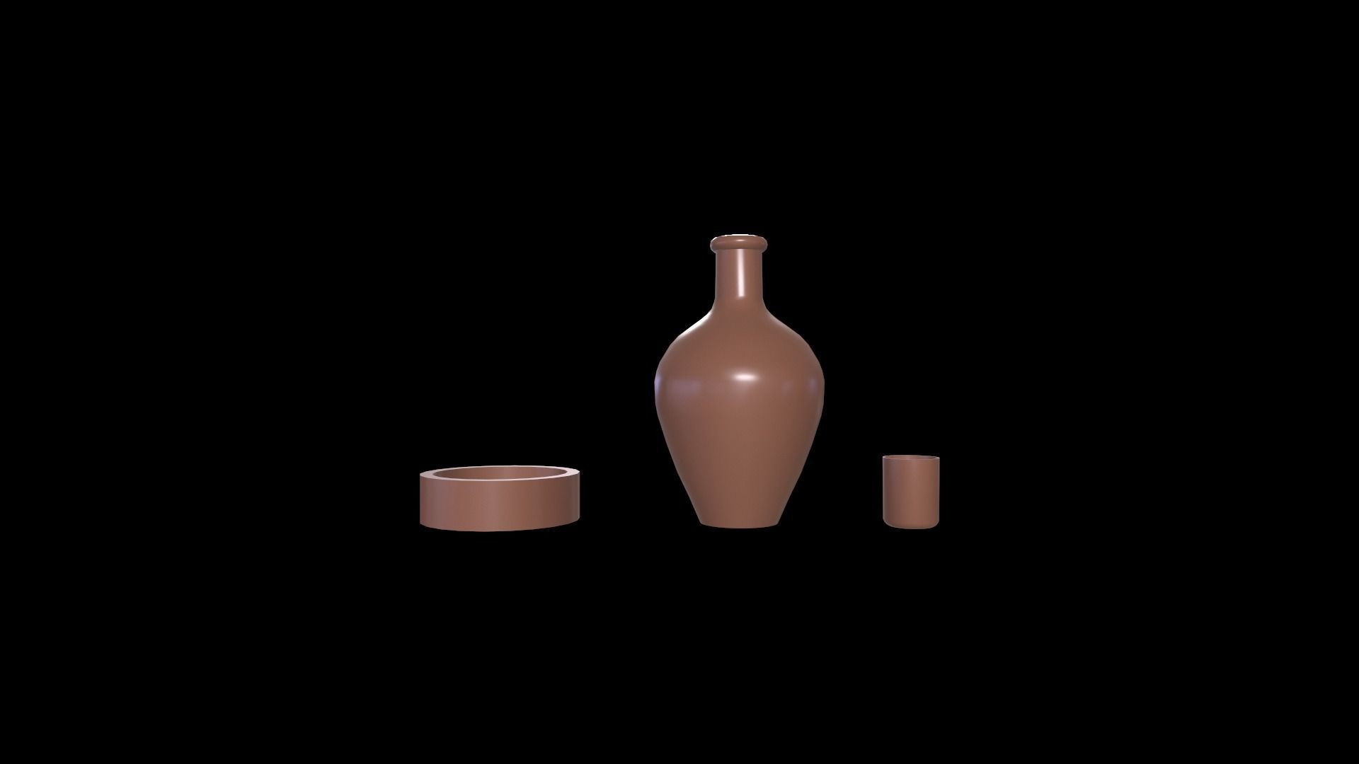 Jug Set bottle Low-poly 3D model_4