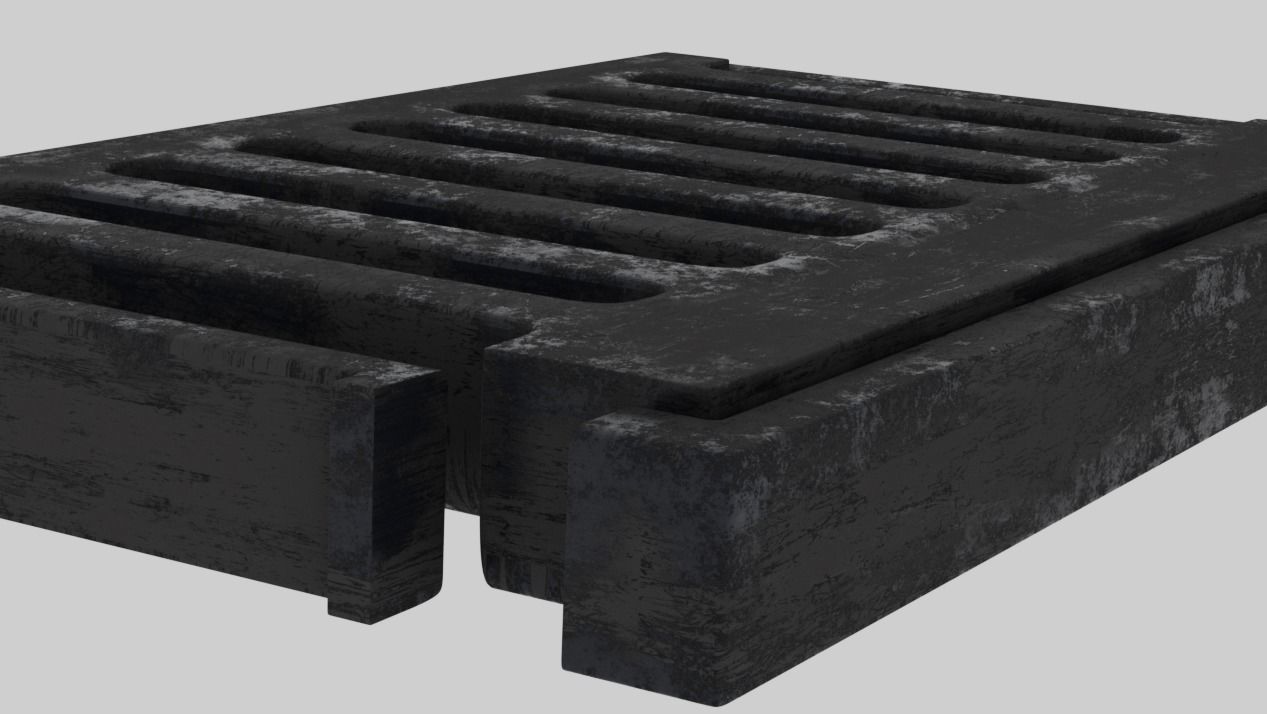 Street sewage water storm drain Low-poly 3D model_2