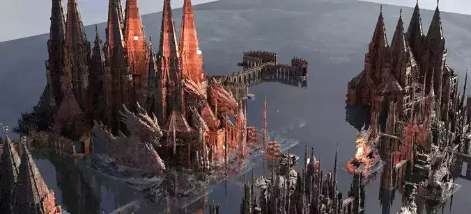 Dragons Triangle Hidden Dragon City Kit bash 3D model