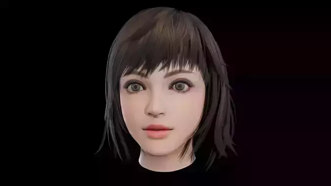 Teen Head Low-poly 3D model
