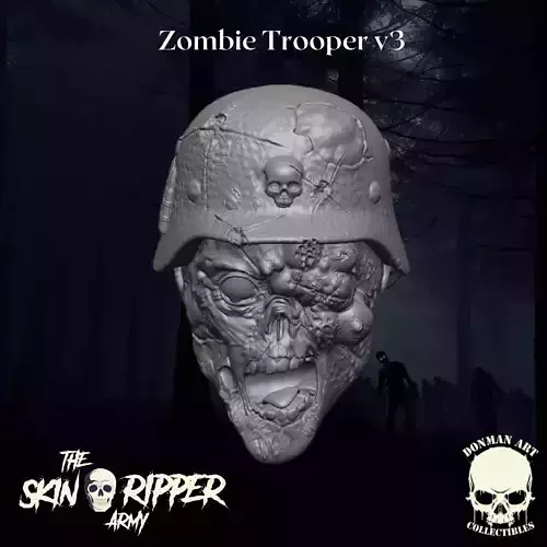 The Zombie Trooper V3 head for 6 inch action figures