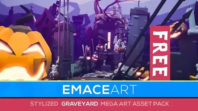 Free NecroPoly Graveyard Halloween Exterior Kit