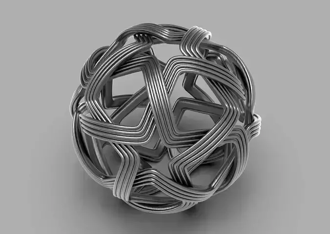 spherezone silver ring made of wires 3D print model