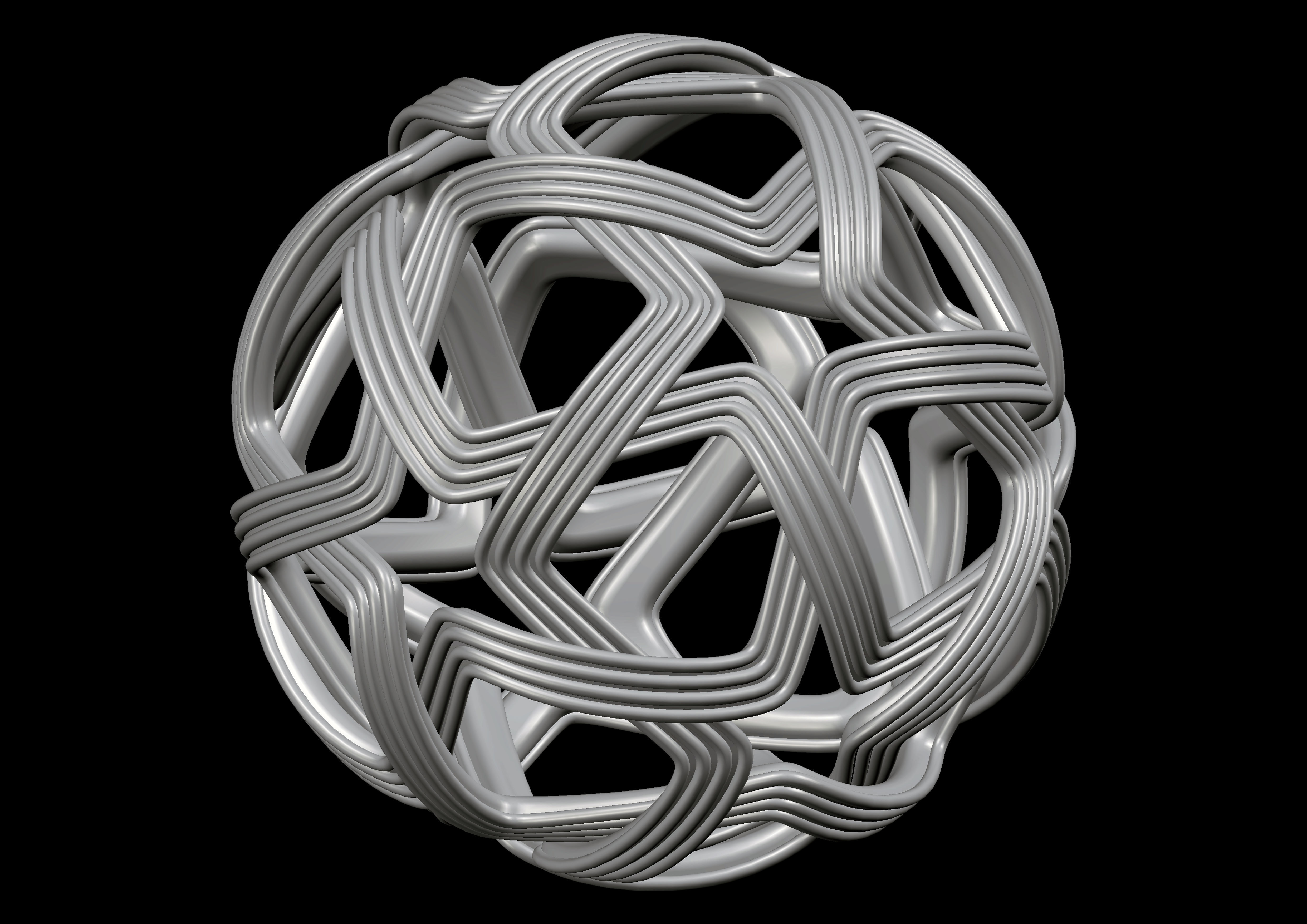spherezone silver ring made of wires 3D print model_4