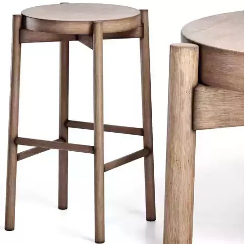 Kotan High Stool Wood by Conde House 3D model