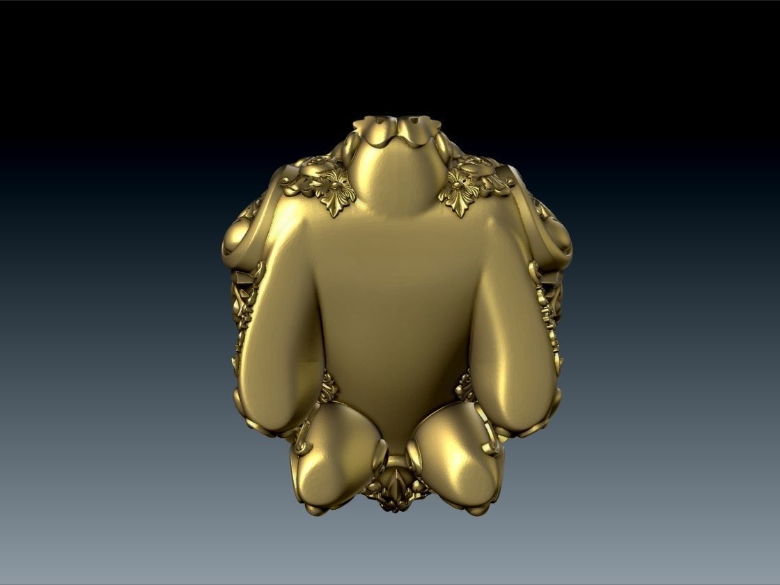 Unicorn Bunny Art Nouveau Deco Sugar Skull Style 3D print model_19