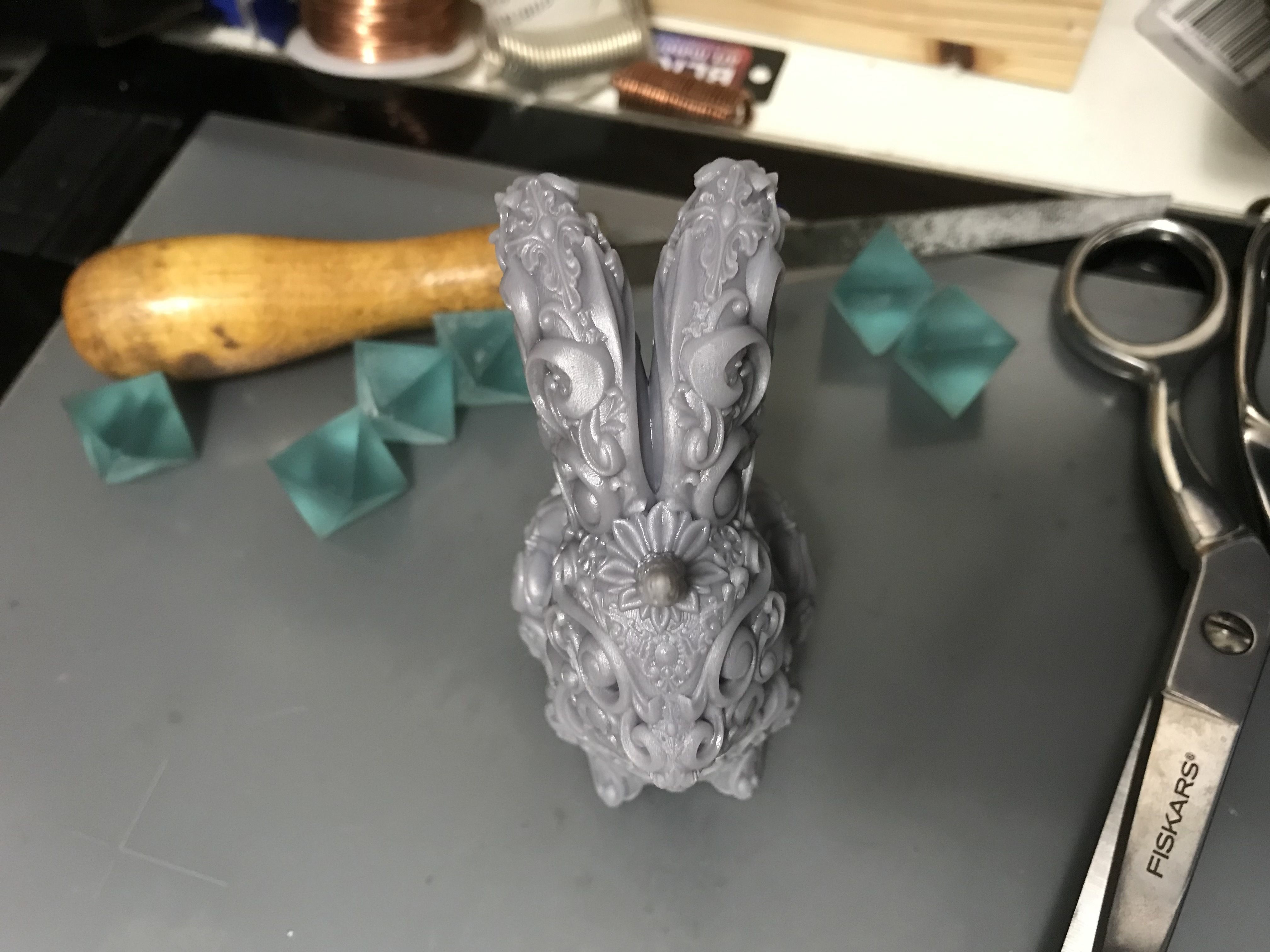 Unicorn Bunny Art Nouveau Deco Sugar Skull Style 3D print model_17