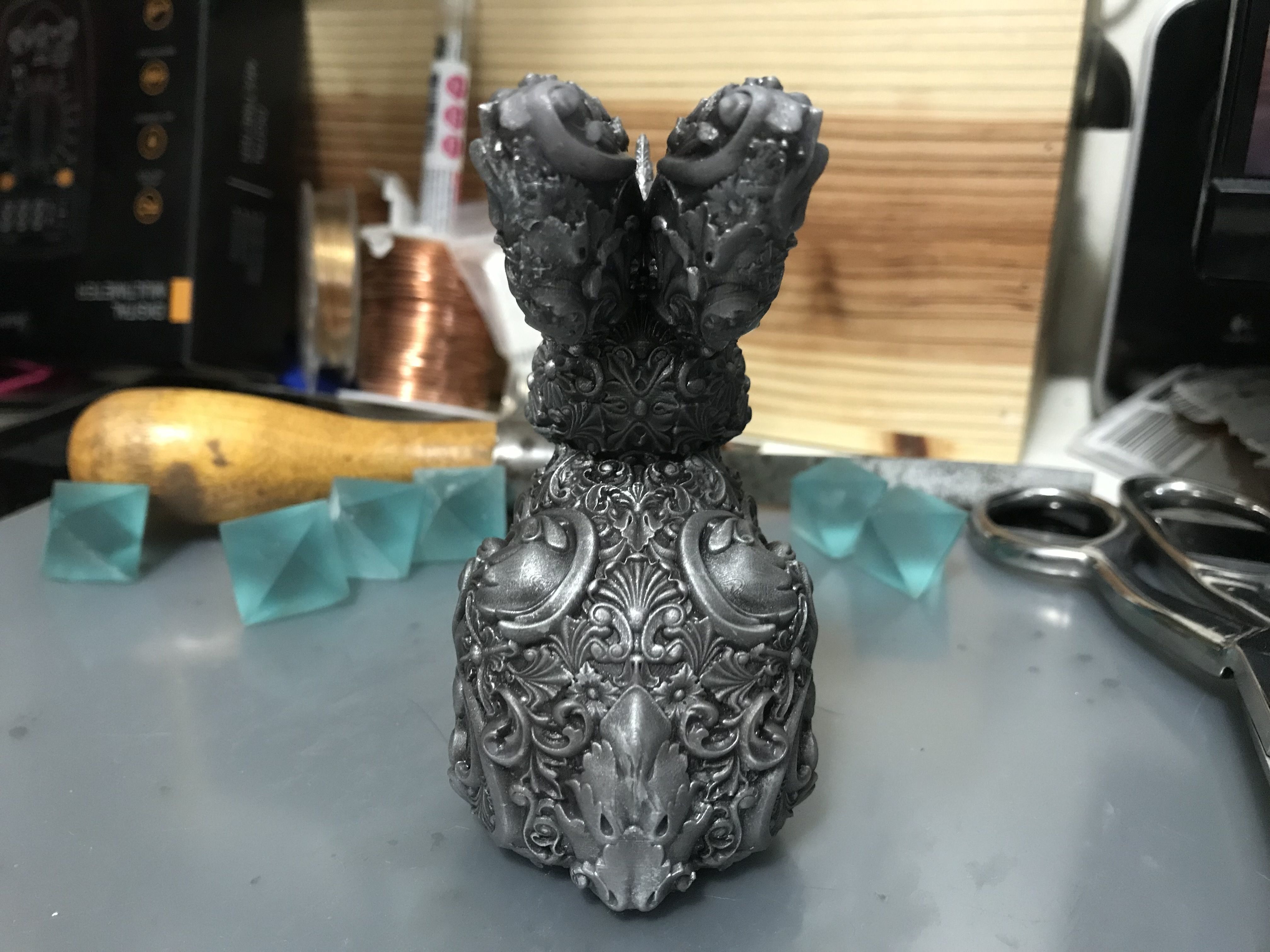 Unicorn Bunny Art Nouveau Deco Sugar Skull Style 3D print model_12
