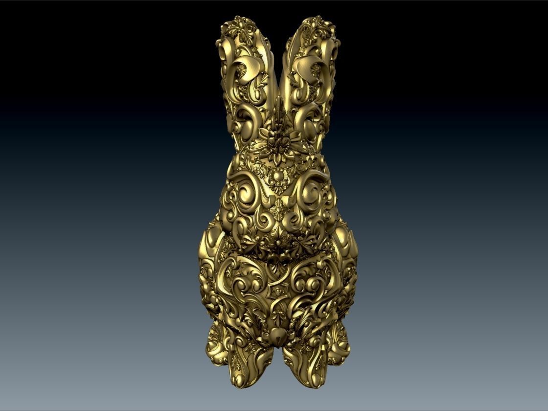 Unicorn Bunny Art Nouveau Deco Sugar Skull Style 3D print model_10