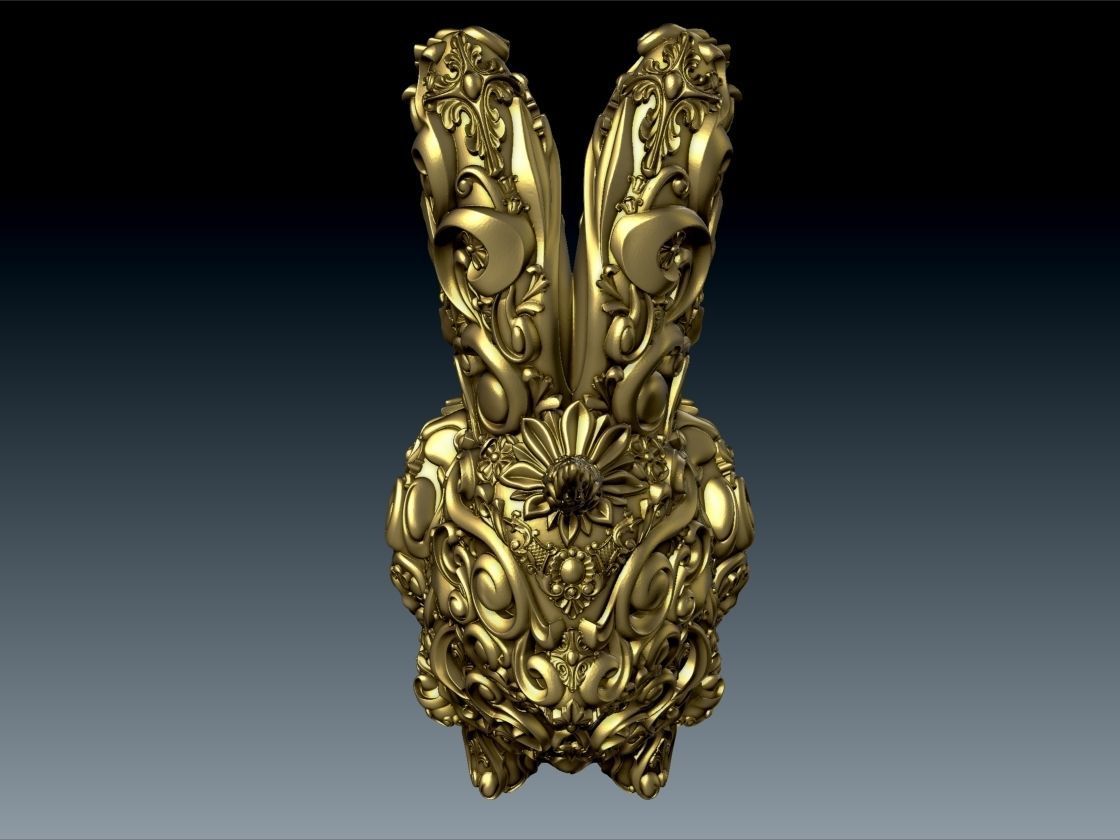 Unicorn Bunny Art Nouveau Deco Sugar Skull Style 3D print model_15