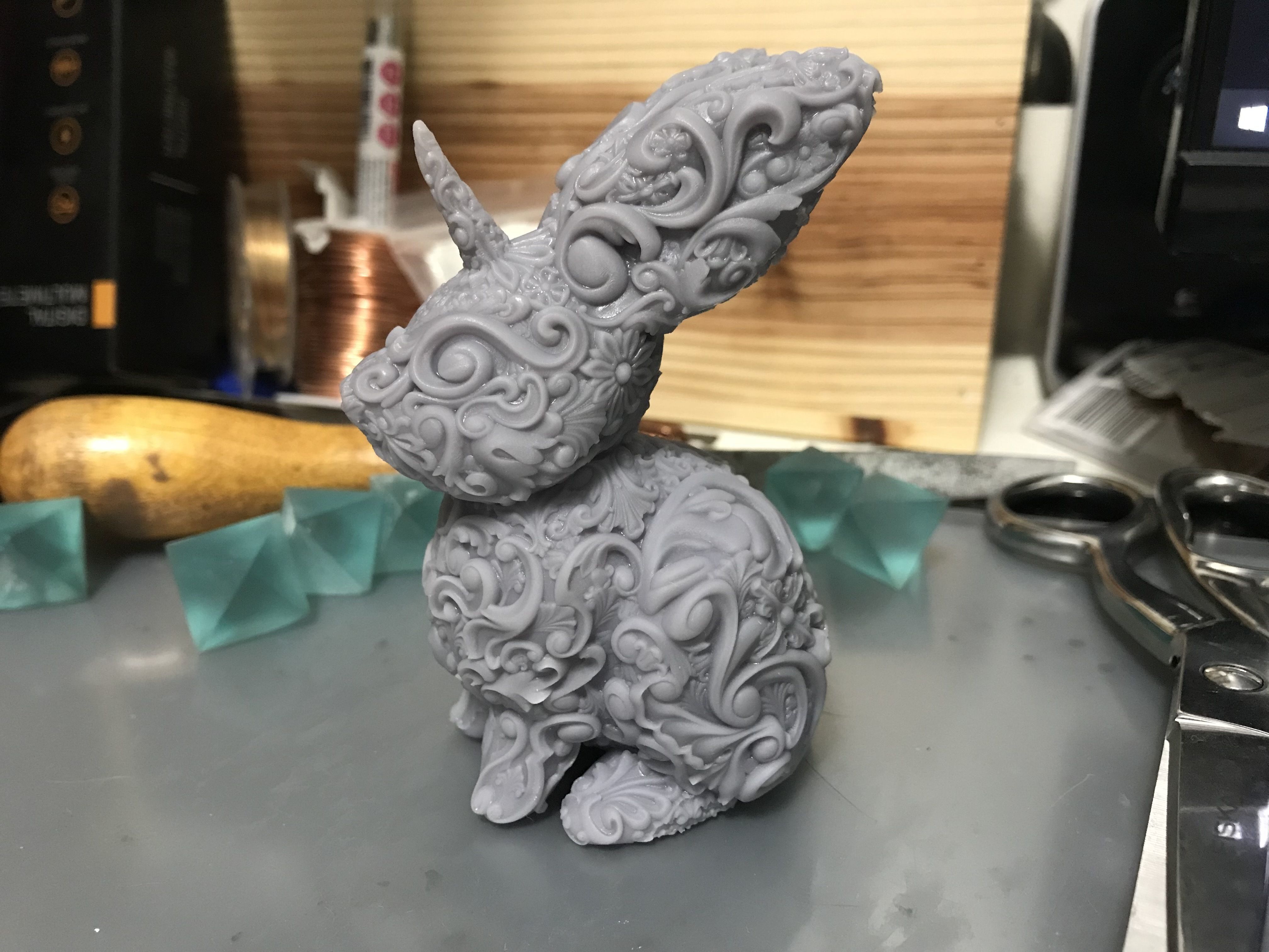 Unicorn Bunny Art Nouveau Deco Sugar Skull Style 3D print model_8