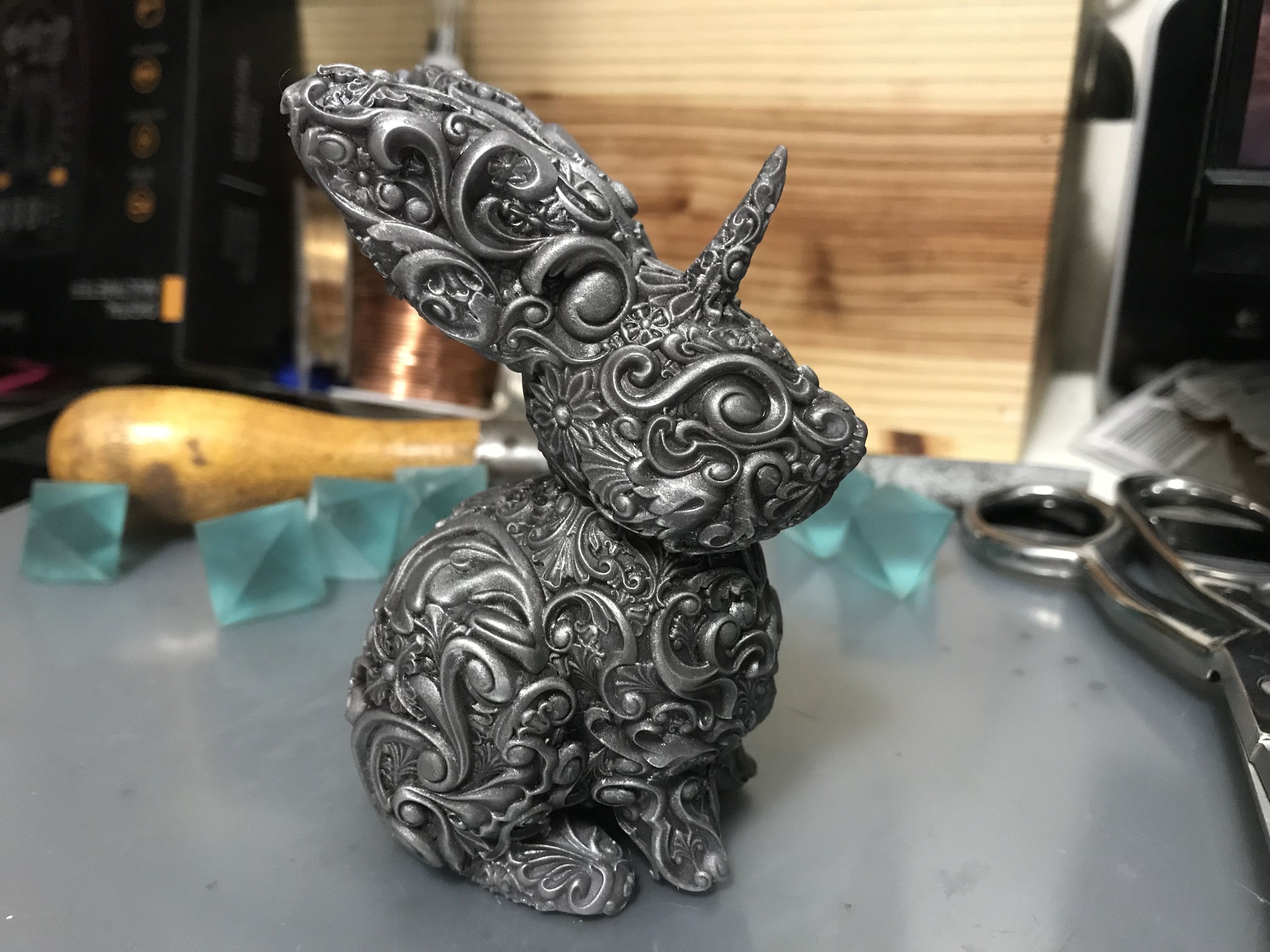 Unicorn Bunny Art Nouveau Deco Sugar Skull Style 3D print model_1